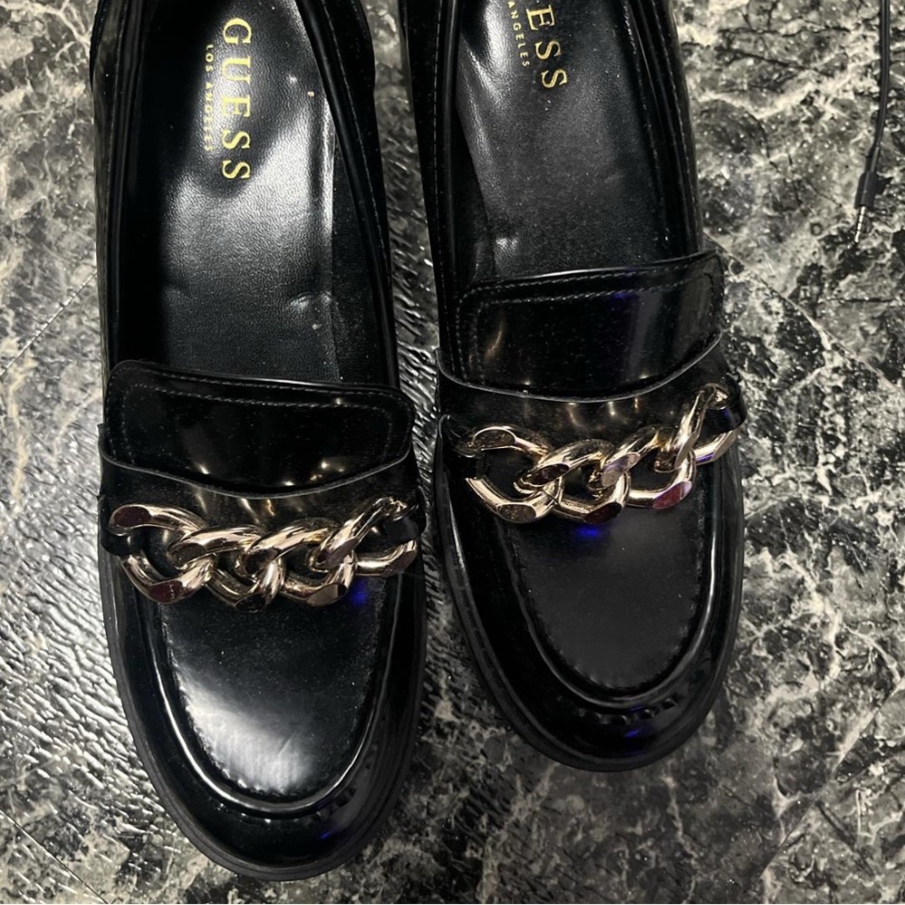 Black Guess loafers